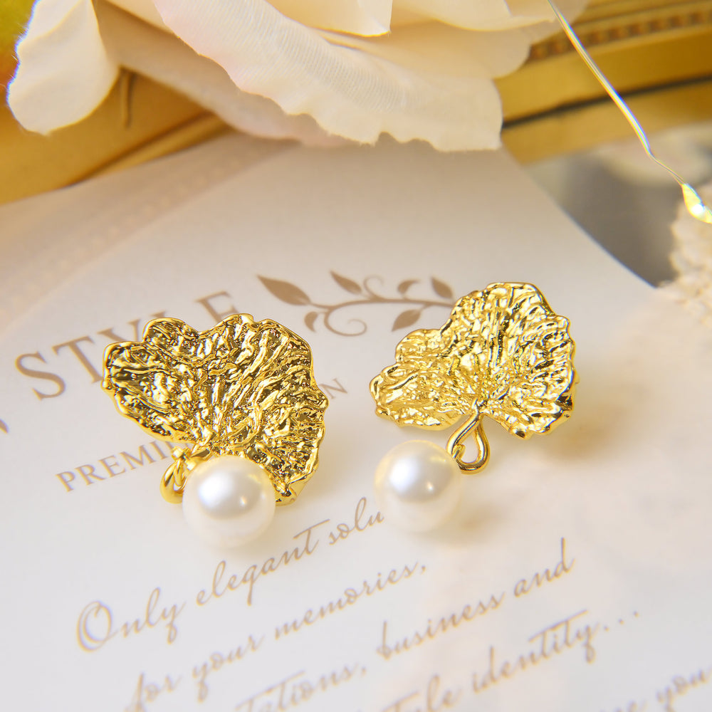 Simple Flower Pearl Earrings Fancy Fancy Light Luxury Earrings