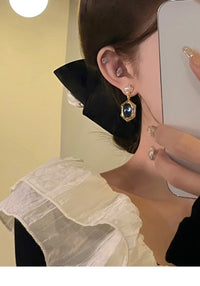 French-Style Vintage Sapphire And Pearl Earrings