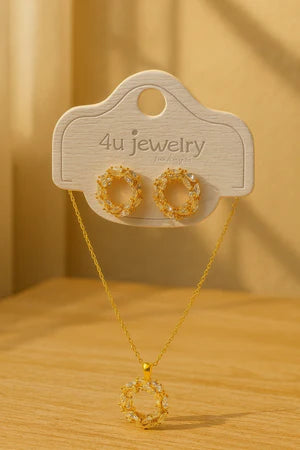 4u Jewelry - Cubic Zirconia Pendant & Earring Sets
