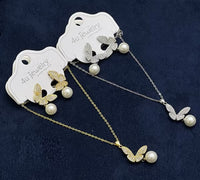 Butterfly & Pearl Drop Set