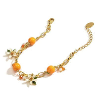 Cute Sweet Temperament Organge Flower Gardenia Bracelet