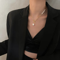 Asymmetric Metal Freshwater Pearl Necklace