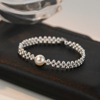 Pure Silver Pearl Bracelet, Light Luxury Bracelet