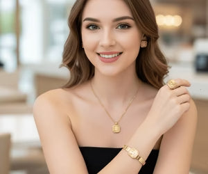 Mini Square Logo Jewelry Set