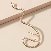 Non-hole Ear Clip Vintage Zircon Snake-shaped Earrings For Women Exaggerated Fake Cartilage Ear Cuff Fashion Jewerly Gifts