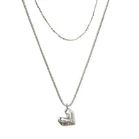 S925 Silver All-match Three-dimensional Heart Pendant Necklace For Women