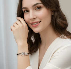 Twin Diamond Emblem Bangle