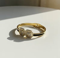 Twin Diamond Emblem Bangle
